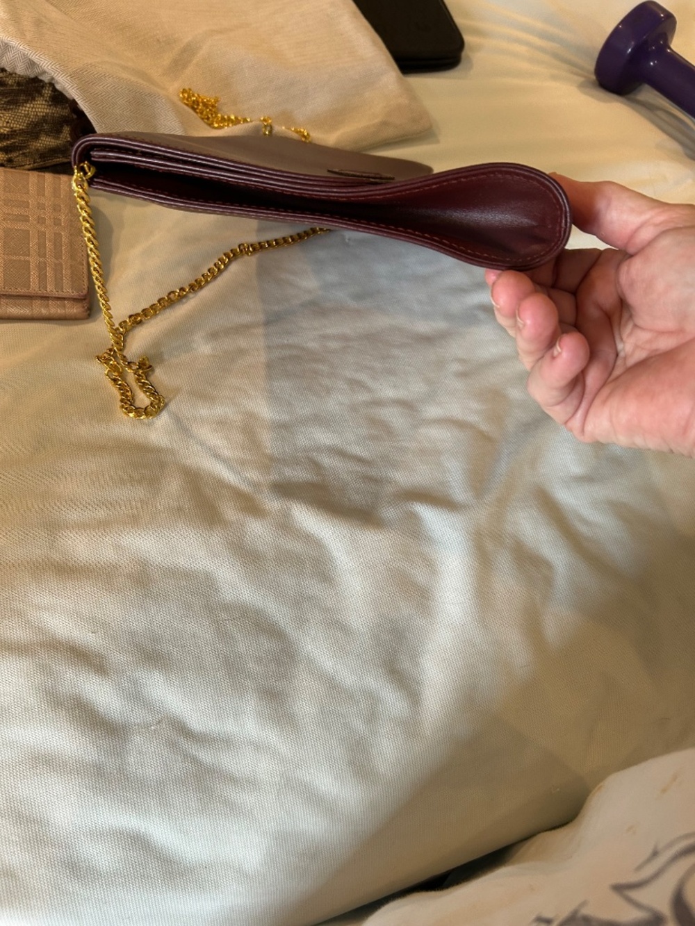 Cartier Leather Clutch. Beautiful, burgundy. New.  Can be used as shoulder bag. - Picture 14 of 16